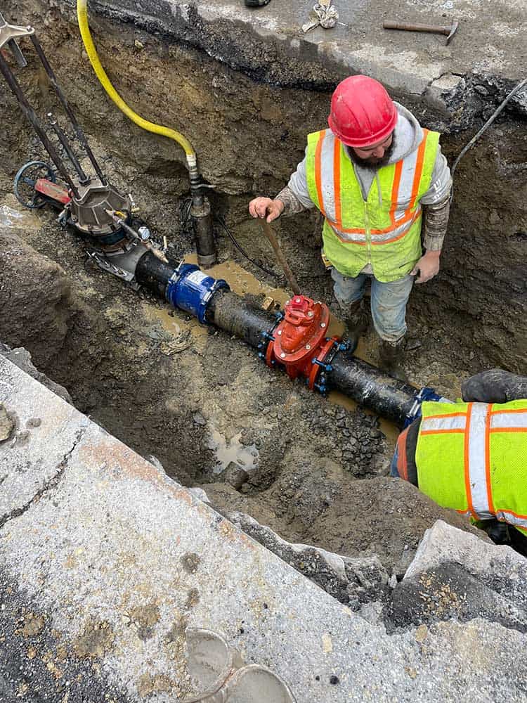 Water main project by J&R Contracting of Hudson, NY