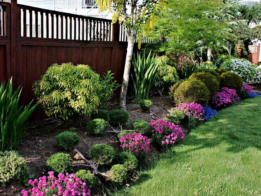 Landscaping services such as executing a landscape design